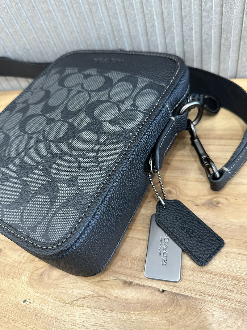 COACH CC090 QBMI5 サリバン クロスボディ ブロックド シグネチャー キャンバス チャコール/ブラック 超N品 コーチ バッグ メンズ ショルダー - 画像 (5)