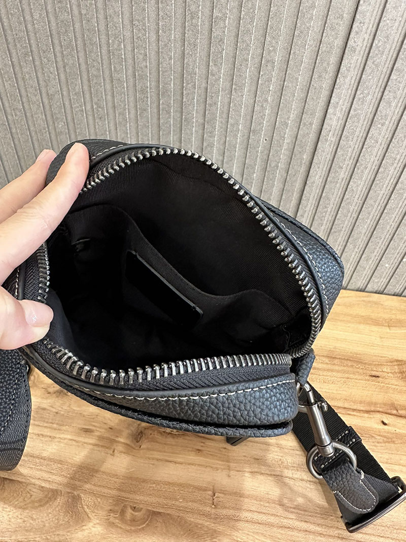 COACH CC090 QBMI5 サリバン クロスボディ ブロックド シグネチャー キャンバス チャコール/ブラック 超N品 コーチ バッグ メンズ ショルダー - 画像 (2)