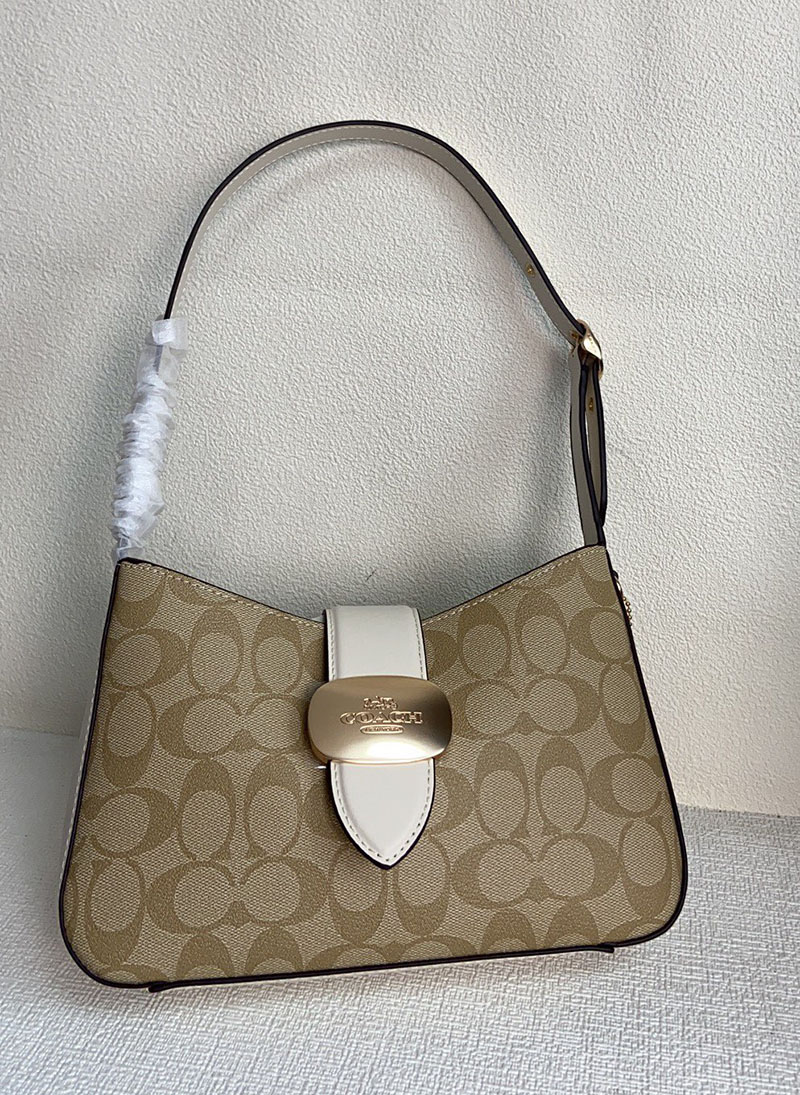 COACH CP005 IMXDM エライザ ショルダー バッグ・シグネチャー キャンバス サンド/チョーク 超N品 レディース コーチ バッグ人気 - 画像 (9)
