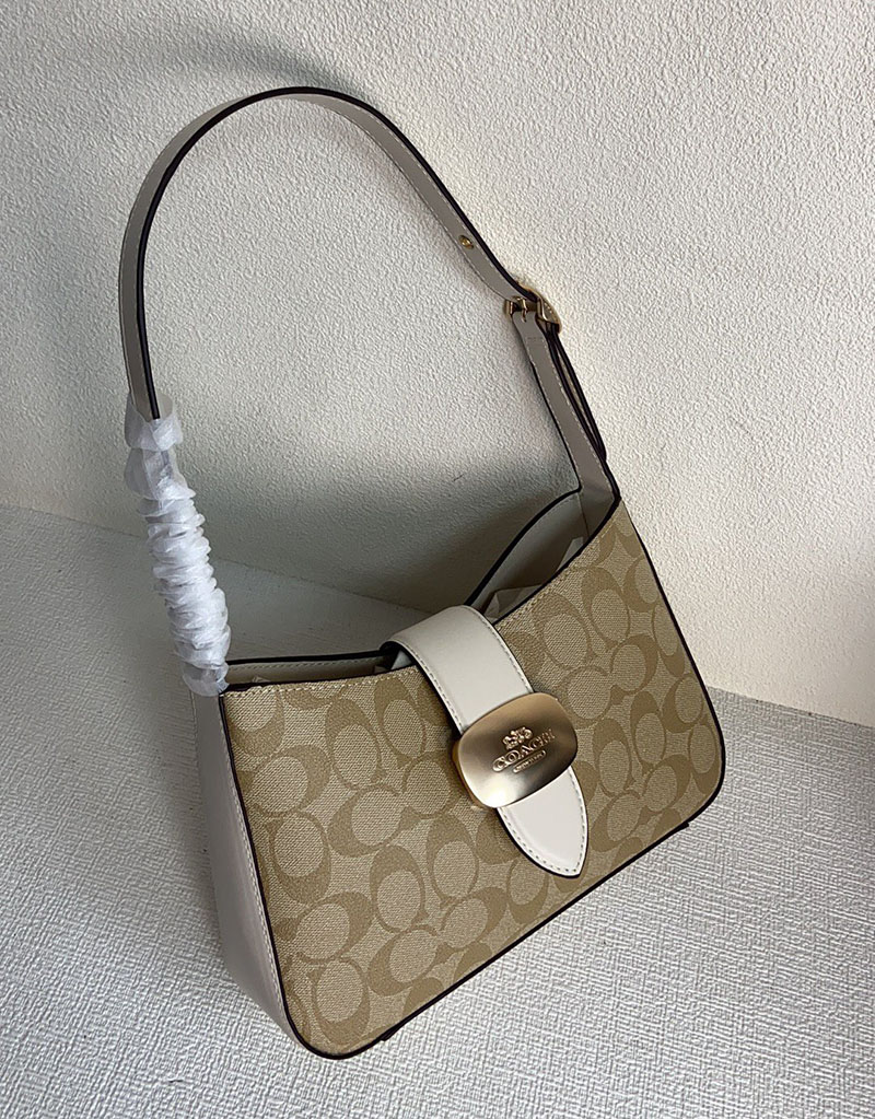 COACH CP005 IMXDM エライザ ショルダー バッグ・シグネチャー キャンバス サンド/チョーク 超N品 レディース コーチ バッグ人気 - 画像 (7)