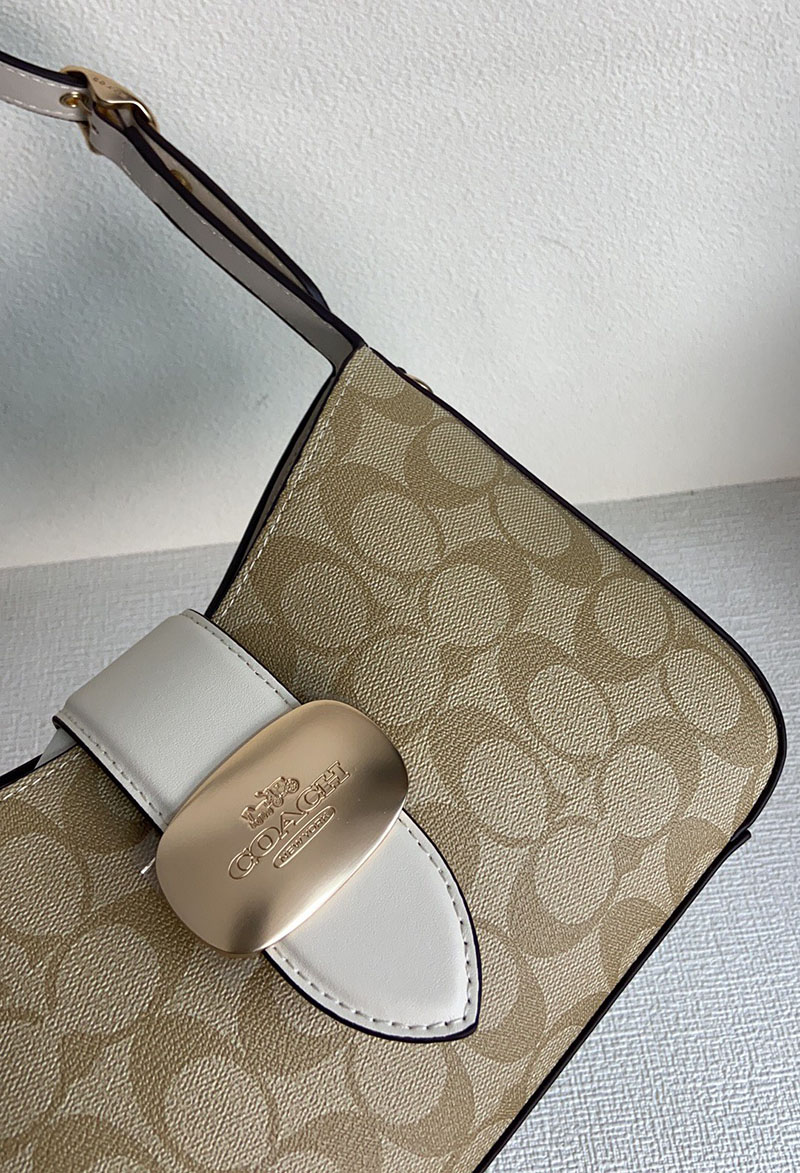 COACH CP005 IMXDM エライザ ショルダー バッグ・シグネチャー キャンバス サンド/チョーク 超N品 レディース コーチ バッグ人気 - 画像 (6)
