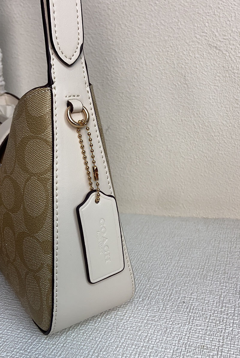 COACH CP005 IMXDM エライザ ショルダー バッグ・シグネチャー キャンバス サンド/チョーク 超N品 レディース コーチ バッグ人気 - 画像 (5)