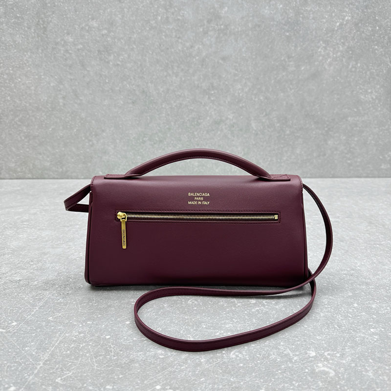 バレンシアガ アウトレット BALENCIAGA Bel Air クラッチ ストラップ付き スモール 8349432ABAV6036 ダークバーガンディ カーフスキン バレンシアガ バッグ アウトレット - 画像 (9)