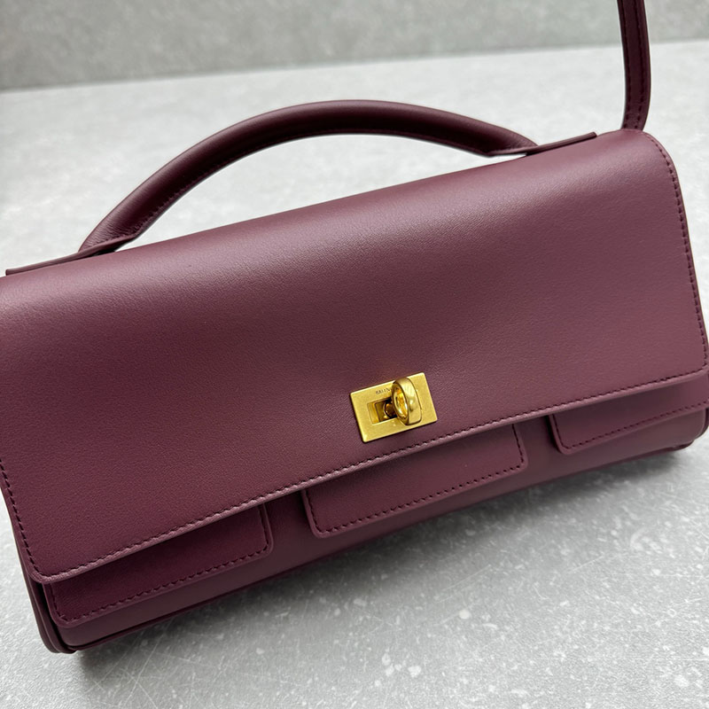 バレンシアガ アウトレット BALENCIAGA Bel Air クラッチ ストラップ付き スモール 8349432ABAV6036 ダークバーガンディ カーフスキン バレンシアガ バッグ アウトレット - 画像 (7)