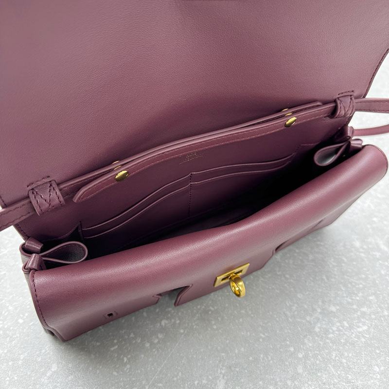 バレンシアガ アウトレット BALENCIAGA Bel Air クラッチ ストラップ付き スモール 8349432ABAV6036 ダークバーガンディ カーフスキン バレンシアガ バッグ アウトレット - 画像 (3)