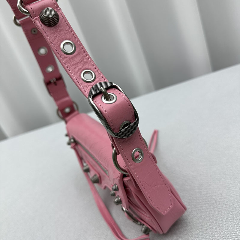 バレンシアガ アウトレット BALENCIAGA Le Cagole スリングバッグ スモール 7716402AA6T5826 ピンク ラムスキン バレンシアガ バッグ アウトレット - 画像 (6)