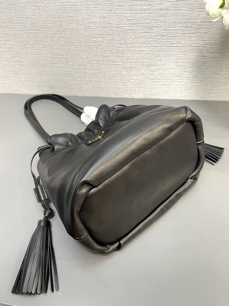 プラダ アウトレット PRADA フリンジ付き ナッパレザー ショルダーバッグ 1BG541_2DX8_F0002_V_OOO ブラック H品 レディース プラダ ショルダーバッグ - 画像 (6)