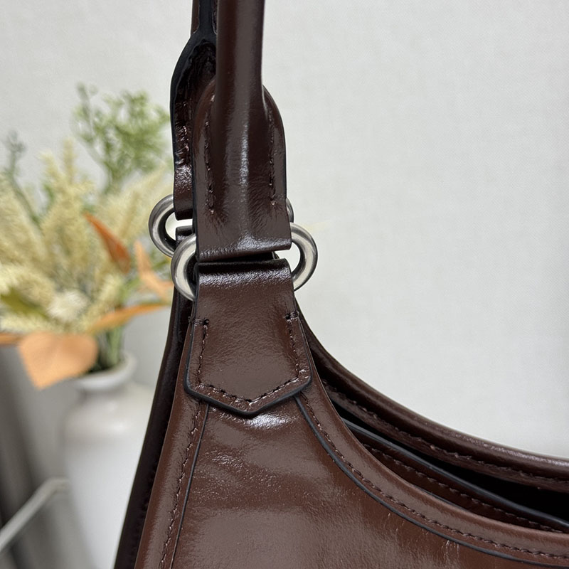 プラダ アウトレット PRADA ラージ レザー トートバッグ 1BG570_2CYR_F01D6_V_OOO ダークブラウン H品 レディース プラダ ショルダーバッグ - 画像 (4)