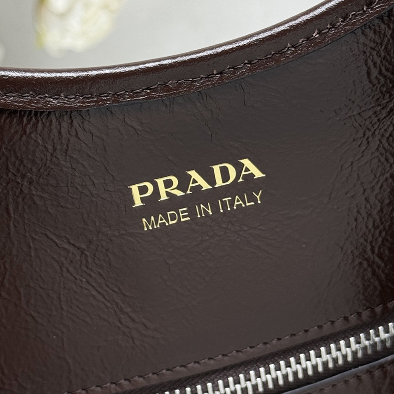 プラダ アウトレット PRADA ラージ レザー トートバッグ 1BG570_2CYR_F01D6_V_OOO ダークブラウン H品 レディース プラダ ショルダーバッグ - 画像 (2)