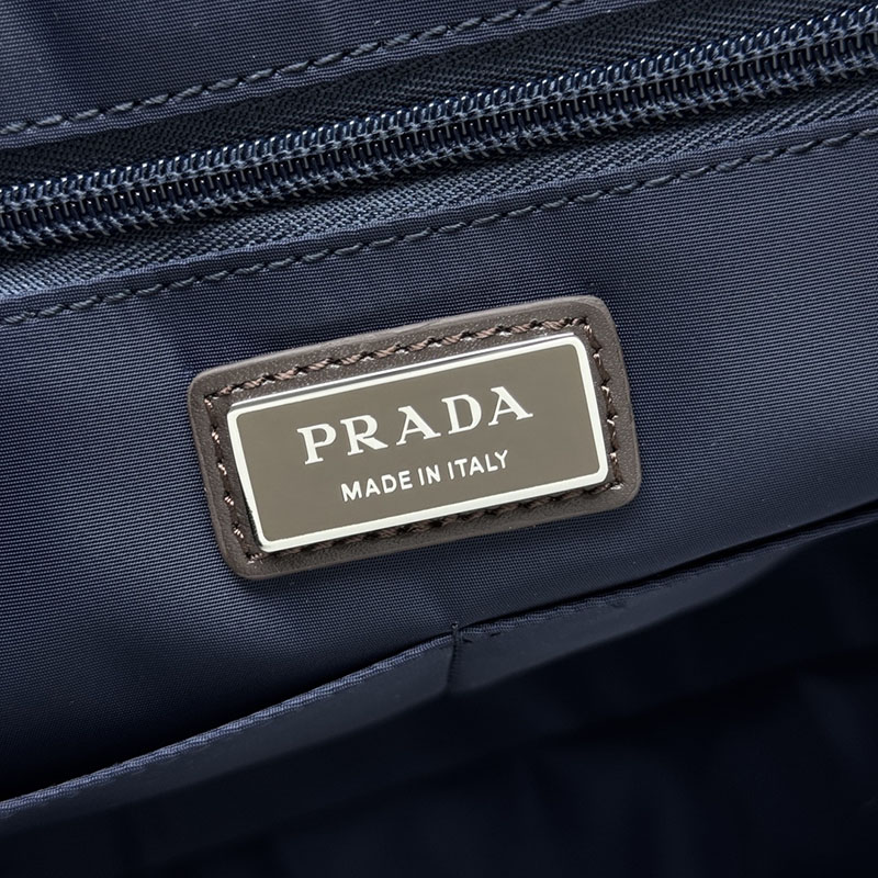 プラダ アウトレット PRADA ミディアム Re-Nylonレザーショルダーバッグ 2VD066_384_F0C1B_V_OOF ネイビー H品 プラダ ショルダーバッグ メンズ - 画像 (3)