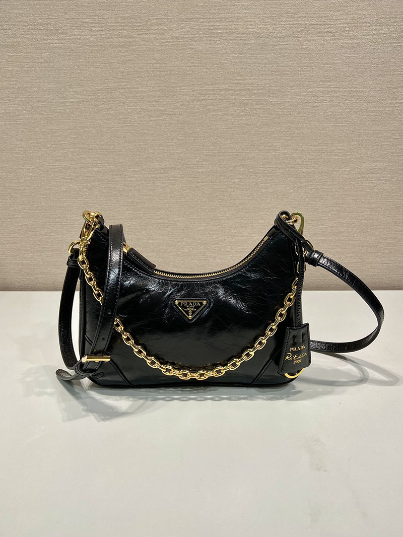 プラダ アウトレット PRADA Re-Edition ナプラックパテントレザー ミニバッグ 1BC204_2DNT_F0002_V_QOM H品 プラダレディースバッグ - 画像 (9)