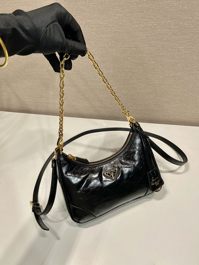 プラダ アウトレット PRADA Re-Edition ナプラックパテントレザー ミニバッグ 1BC204_2DNT_F0002_V_QOM H品 プラダレディースバッグ - 画像 (8)