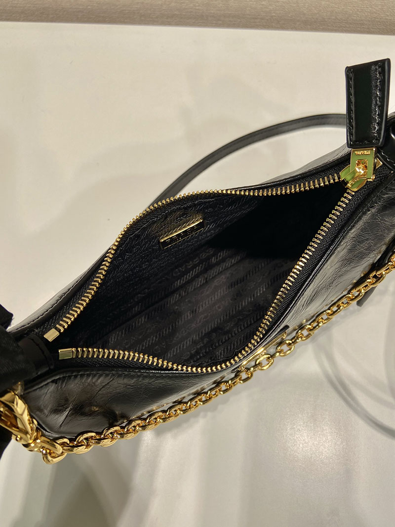プラダ アウトレット PRADA Re-Edition ナプラックパテントレザー ミニバッグ 1BC204_2DNT_F0002_V_QOM H品 プラダレディースバッグ - 画像 (3)