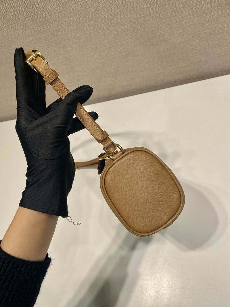 プラダ アウトレット PRADA レザー ポーチ 1BC239_2CYS_F03BH_V_OVO キャメル H品 プラダ ショルダーバッグ 人気 - 画像 (5)