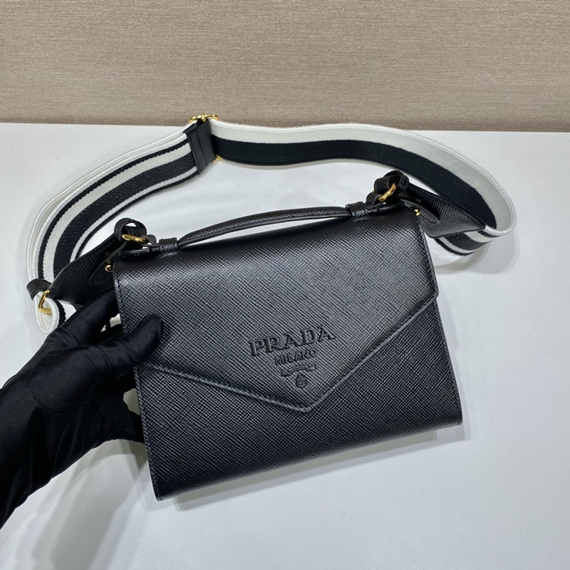 プラダ アウトレット PRADA クレオ ブラシュド レザー ショルダーバッグ 1BD317_2ERX_F0002 ブラック H品 レディース プラダ ショルダーバッグ - 画像 (9)
