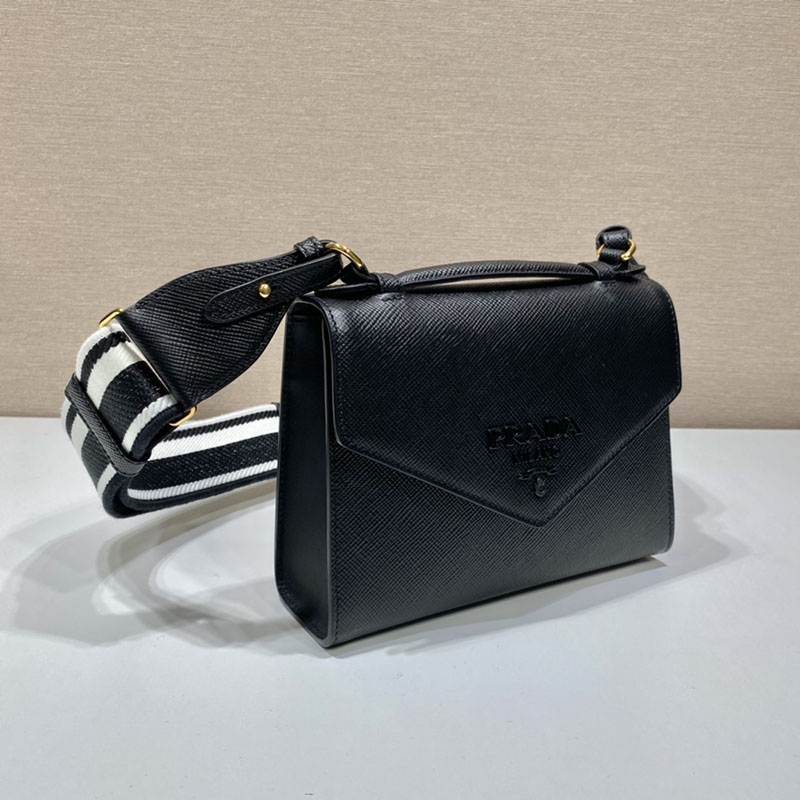 プラダ アウトレット PRADA クレオ ブラシュド レザー ショルダーバッグ 1BD317_2ERX_F0002 ブラック H品 レディース プラダ ショルダーバッグ - 画像 (8)