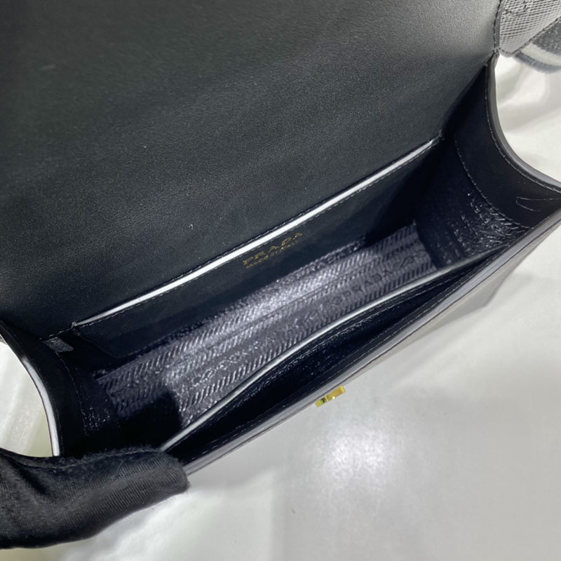 プラダ アウトレット PRADA クレオ ブラシュド レザー ショルダーバッグ 1BD317_2ERX_F0002 ブラック H品 レディース プラダ ショルダーバッグ - 画像 (3)