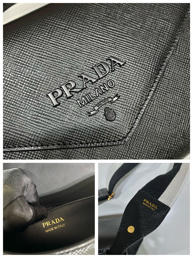 プラダ アウトレット PRADA クレオ ブラシュド レザー ショルダーバッグ 1BD317_2ERX_F0002 ブラック H品 レディース プラダ ショルダーバッグ - 画像 (2)