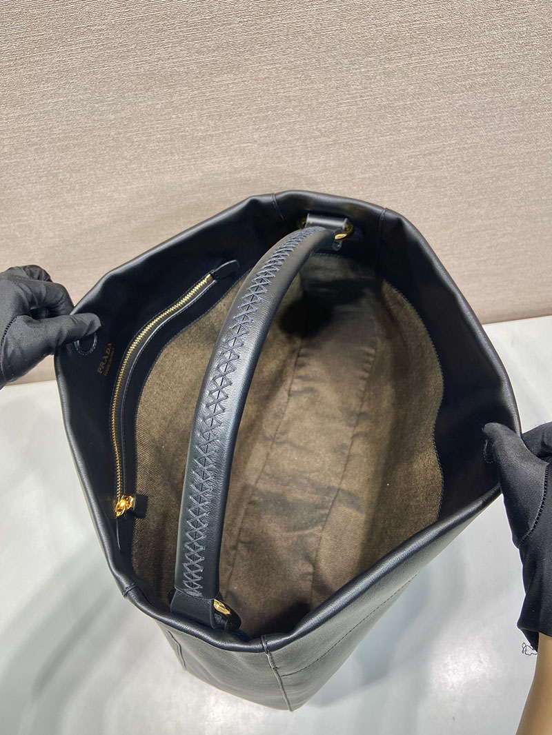 プラダ アウトレット PRADA ラージ レザー ショルダーバッグ 1BC219_2CYS_F0002_V_OOO ブラック H品 プラダ ショルダーバッグ レザー - 画像 (3)