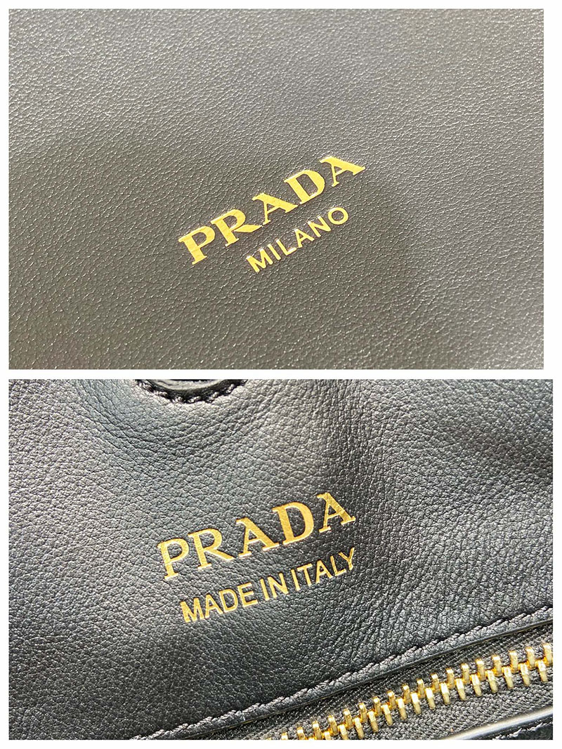 プラダ アウトレット PRADA ラージ レザー ショルダーバッグ 1BC219_2CYS_F0002_V_OOO ブラック H品 プラダ ショルダーバッグ レザー - 画像 (2)
