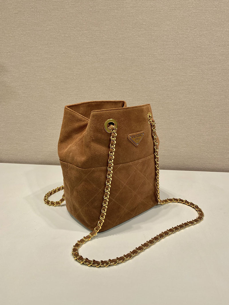 プラダ アウトレット PRADA テスートナイロン チェーン ショルダーバッグ トートバッグ 肩掛けかばん 1BD601 ブラウン H品 プラダ チェーンバッグ アウトレット - 画像 (8)