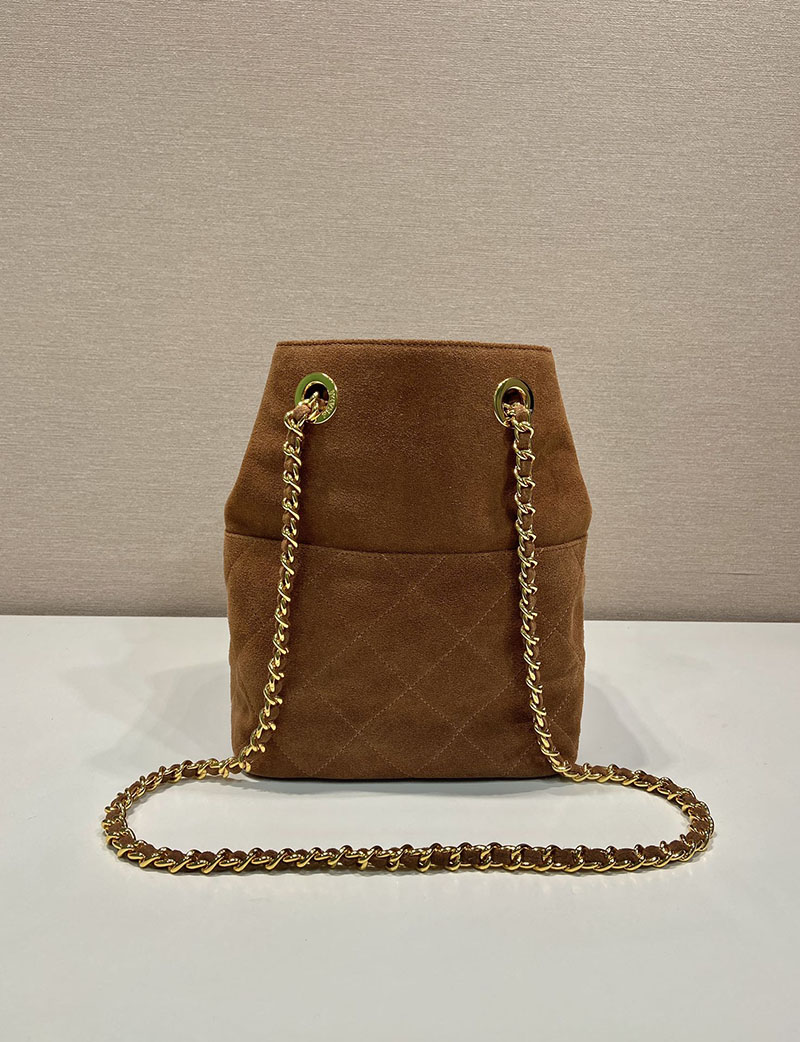 プラダ アウトレット PRADA テスートナイロン チェーン ショルダーバッグ トートバッグ 肩掛けかばん 1BD601 ブラウン H品 プラダ チェーンバッグ アウトレット - 画像 (7)