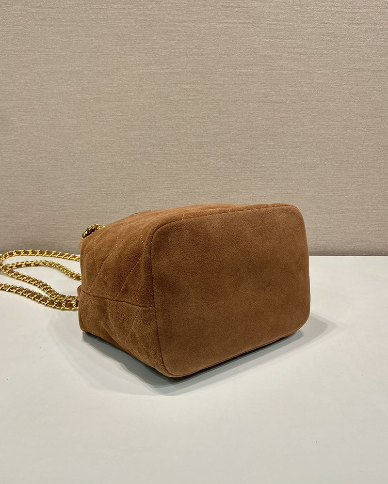 プラダ アウトレット PRADA テスートナイロン チェーン ショルダーバッグ トートバッグ 肩掛けかばん 1BD601 ブラウン H品 プラダ チェーンバッグ アウトレット - 画像 (5)