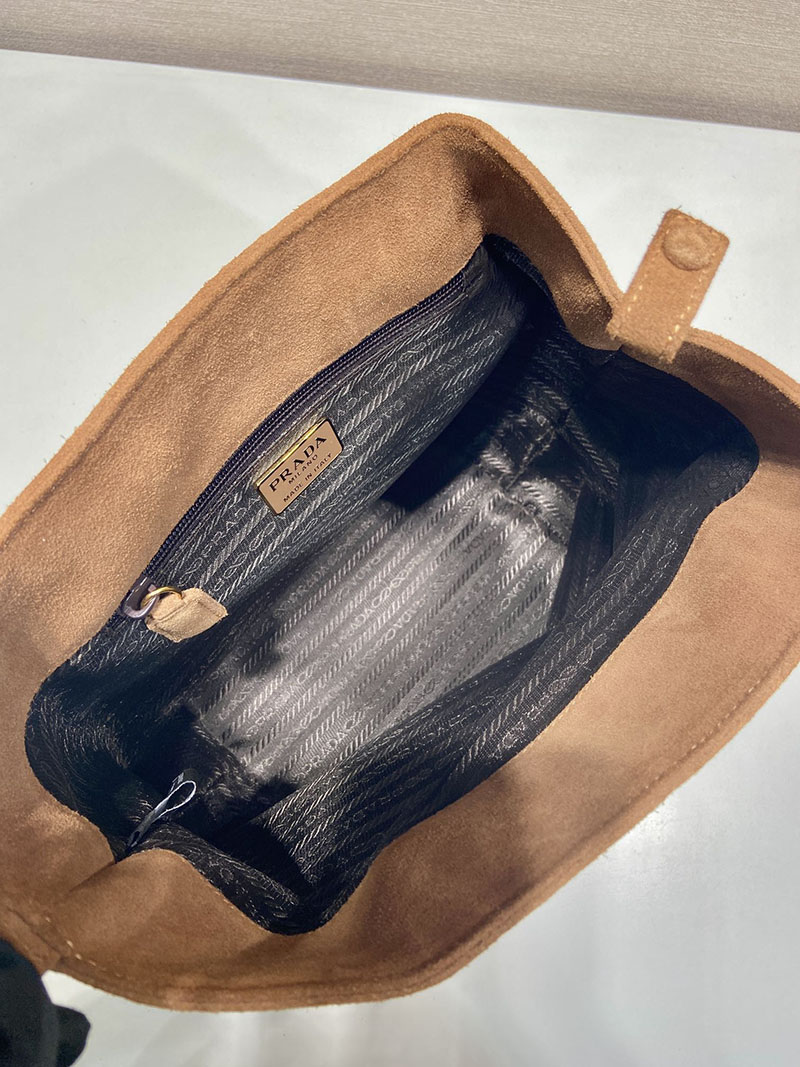 プラダ アウトレット PRADA テスートナイロン チェーン ショルダーバッグ トートバッグ 肩掛けかばん 1BD601 ブラウン H品 プラダ チェーンバッグ アウトレット - 画像 (3)