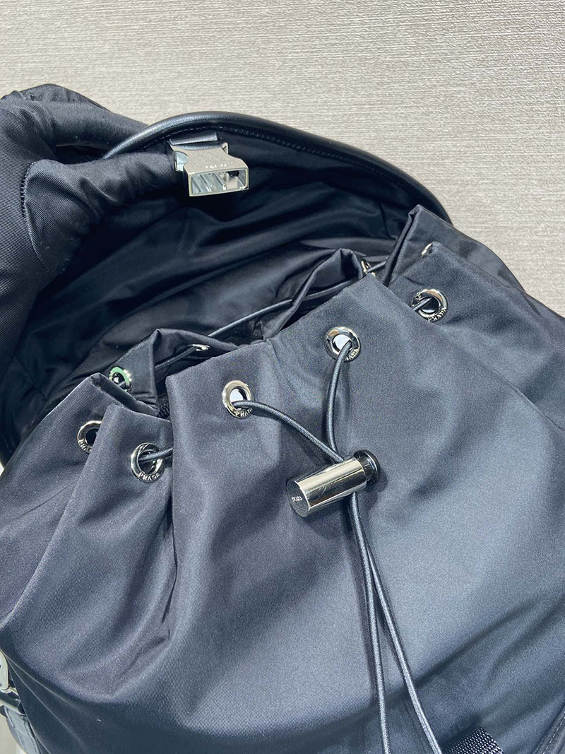 プラダ アウトレット PRADA Re-Nylon xレザー バックパック 2VZ108_2DW3_F0002_V_DYO ブラック H品 プラダ バックパック ナイロン - 画像 (4)