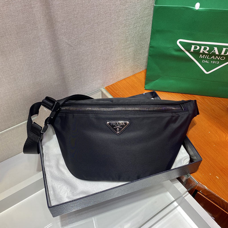プラダ アウトレット PRADA Re-Nylon xサフィアーノレザー ベルトバッグ 2VL033_2DMH_F0002_V_OOM ブラック H品 プラダ ベルトバッグ メンズ - 画像 (9)