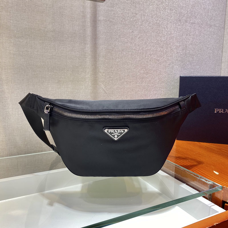 プラダ アウトレット PRADA Re-Nylon xサフィアーノレザー ベルトバッグ 2VL033_2DMH_F0002_V_OOM ブラック H品 プラダ ベルトバッグ メンズ - 画像 (8)