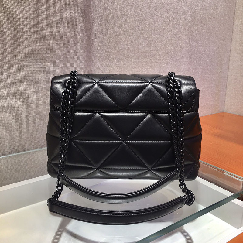 プラダ アウトレット PRADA チェーンショルダーバッグ スペクトラム ナッパレザー 1BD233_2DF0_F0002 ブラック H品 プラダ ミニショルダー 黒 レディース - 画像 (7)