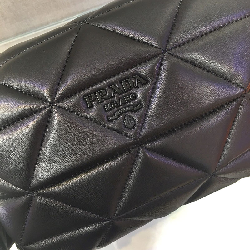 プラダ アウトレット PRADA チェーンショルダーバッグ スペクトラム ナッパレザー 1BD233_2DF0_F0002 ブラック H品 プラダ ミニショルダー 黒 レディース - 画像 (6)