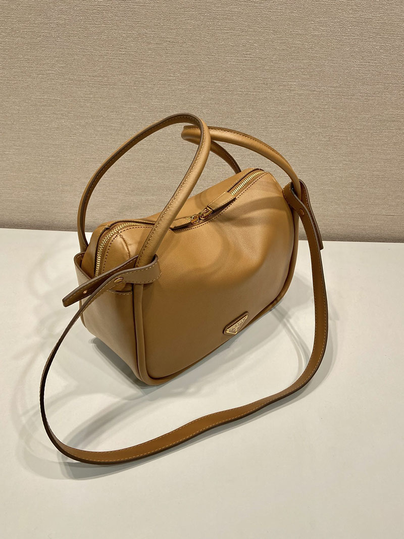プラダ アウトレット PRADA ダーリン ソフトグレインレザー ハンドバッグ 1BA451_2CYS_F03BH_V_OVO キャメル H品 プラダ アウトレット バッグ 新作 - 画像 (8)