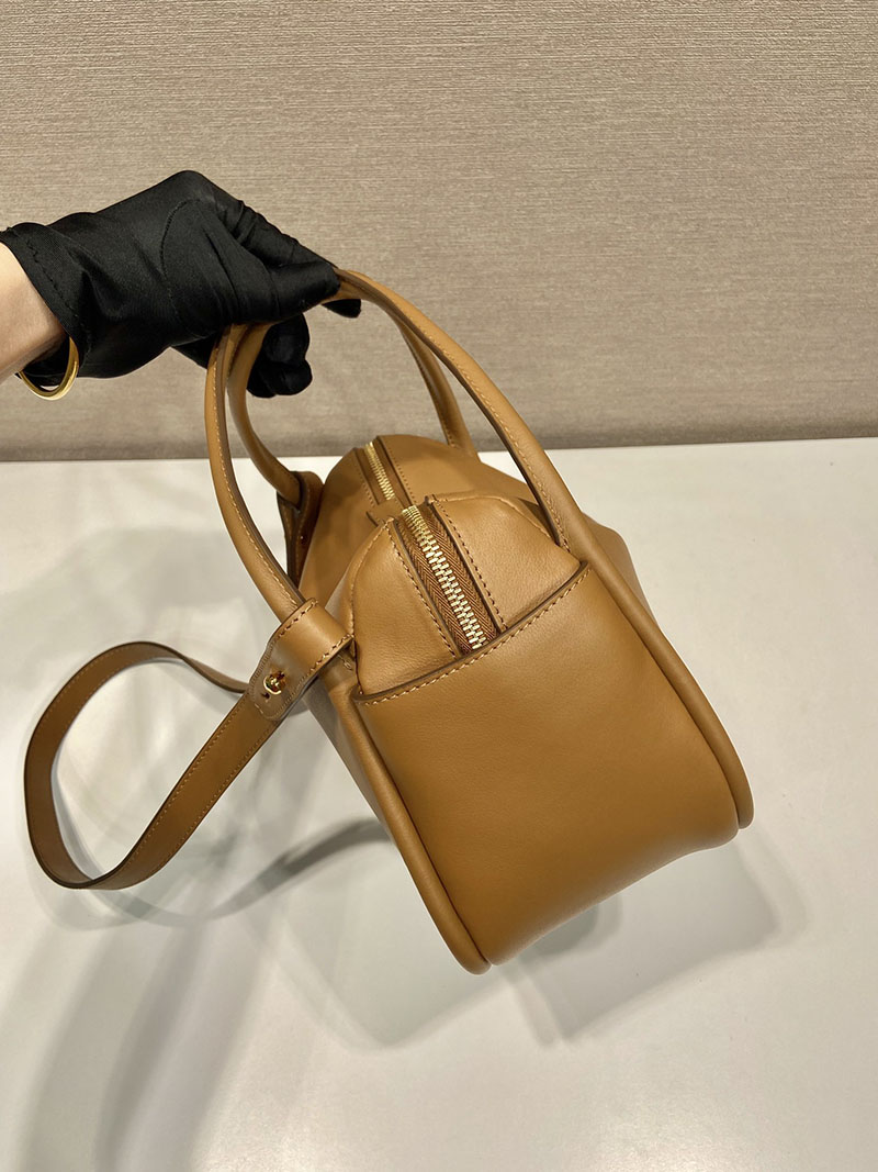 プラダ アウトレット PRADA ダーリン ソフトグレインレザー ハンドバッグ 1BA451_2CYS_F03BH_V_OVO キャメル H品 プラダ アウトレット バッグ 新作 - 画像 (5)