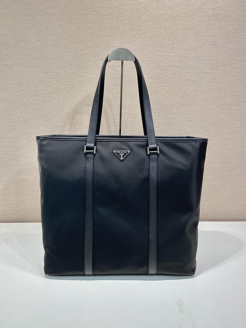 プラダ アウトレット PRADA Re-Nylon xサフィアーノレザートートバッグ 2VG112_2DMH_F0002 ブラック H品 プラダ トートバッグ メンズ ビジネス - 画像 (9)