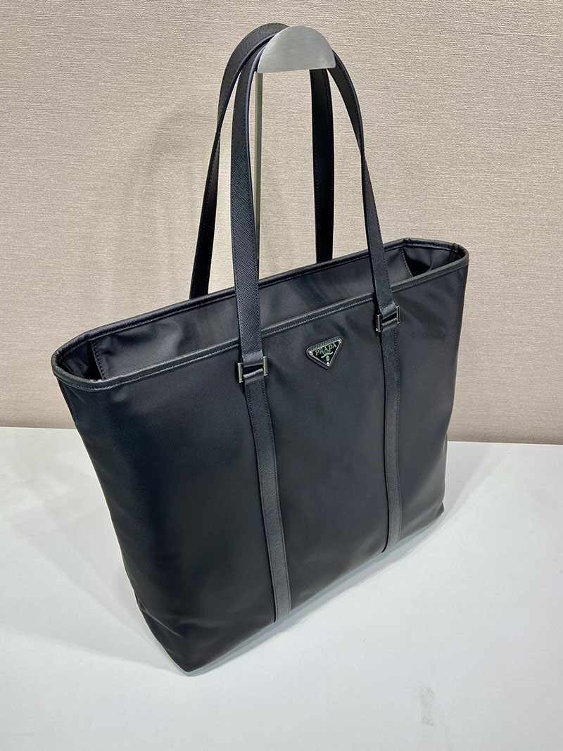 プラダ アウトレット PRADA Re-Nylon xサフィアーノレザートートバッグ 2VG112_2DMH_F0002 ブラック H品 プラダ トートバッグ メンズ ビジネス - 画像 (8)