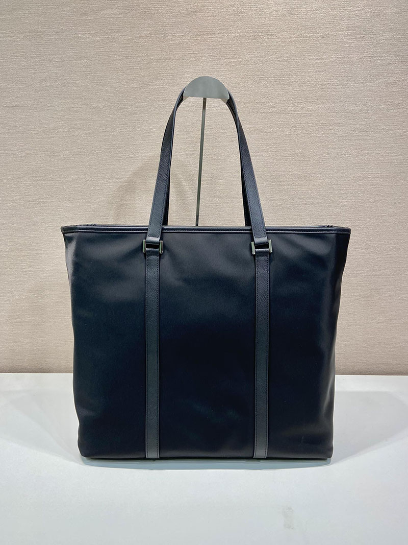 プラダ アウトレット PRADA Re-Nylon xサフィアーノレザートートバッグ 2VG112_2DMH_F0002 ブラック H品 プラダ トートバッグ メンズ ビジネス - 画像 (7)