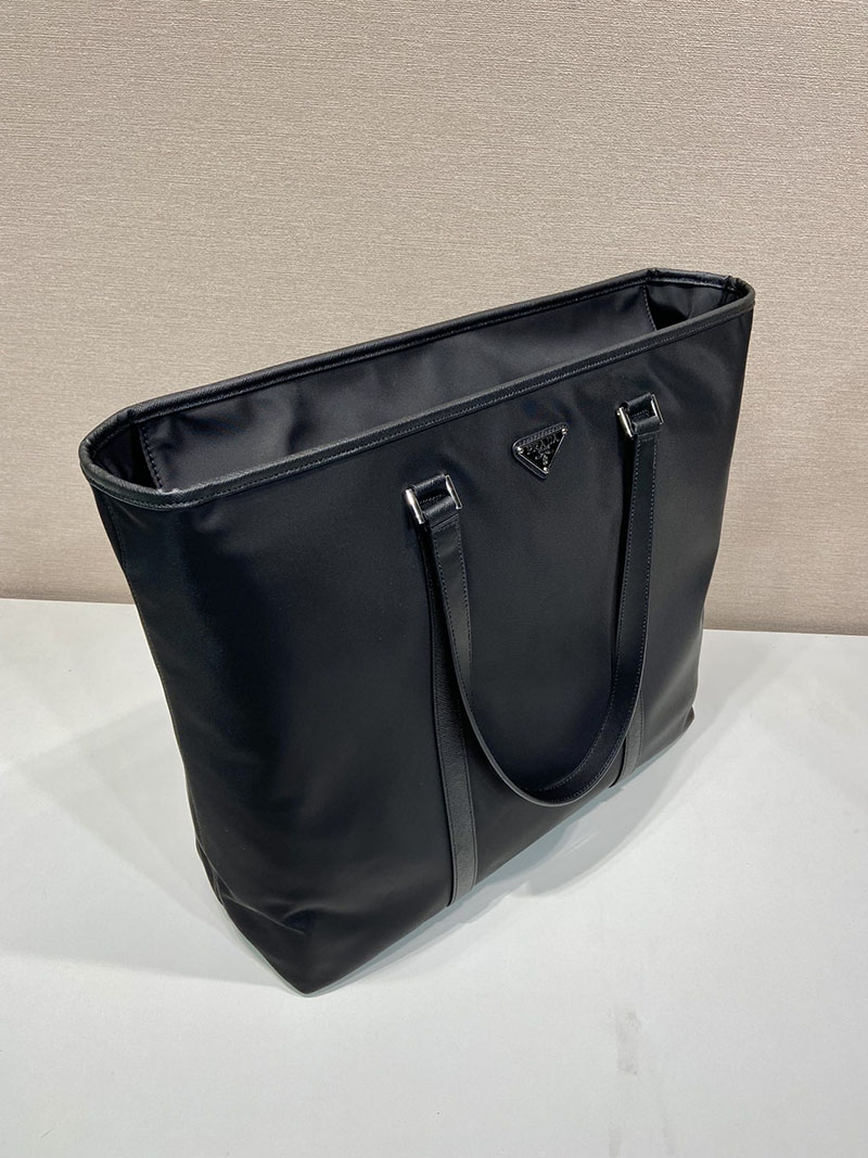 プラダ アウトレット PRADA Re-Nylon xサフィアーノレザートートバッグ 2VG112_2DMH_F0002 ブラック H品 プラダ トートバッグ メンズ ビジネス - 画像 (6)