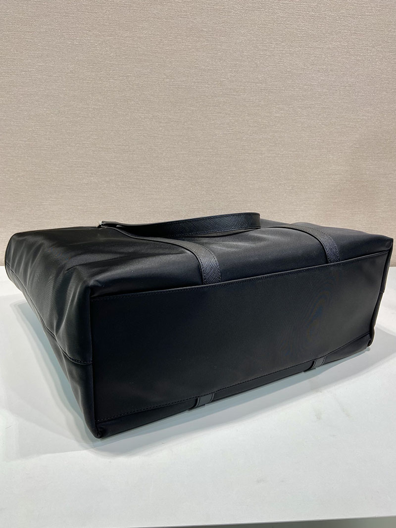プラダ アウトレット PRADA Re-Nylon xサフィアーノレザートートバッグ 2VG112_2DMH_F0002 ブラック H品 プラダ トートバッグ メンズ ビジネス - 画像 (4)