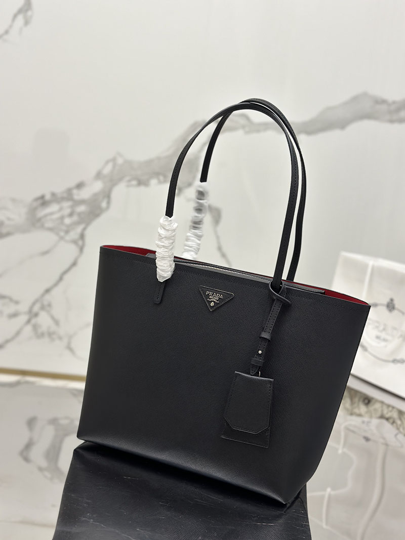 プラダ アウトレット PRADA サフィアーノ 2way トートバッグ レディース 肩掛け トート 1BG343 ブラック H品 プラダ トートバッグ アウトレット - 画像 (9)
