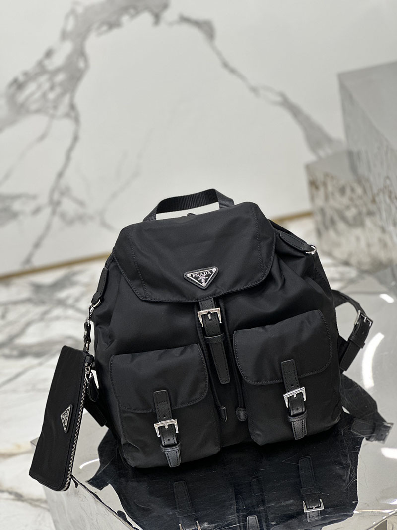 プラダ アウトレット PRADA ポーチ付 ミディアム Re-Nylon バックパック 1BZ811_RV44_F0002_V_OTO ブラック H品 プラダ リュック レディース 新作 - 画像 (9)
