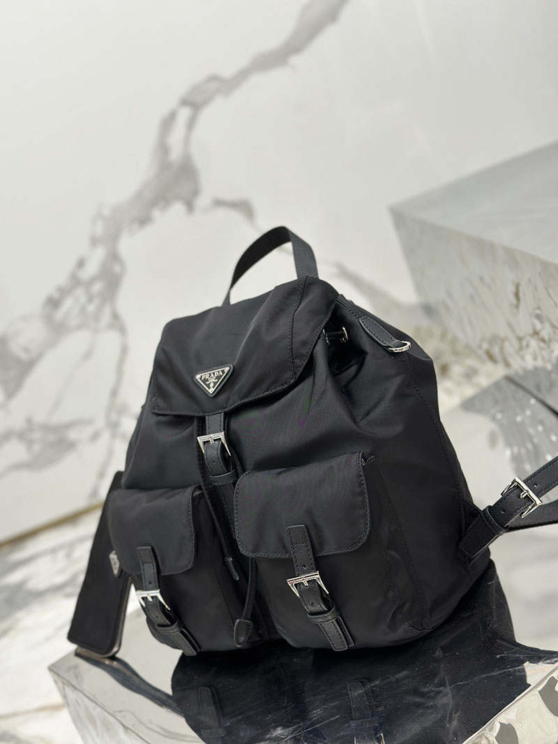 プラダ アウトレット PRADA ポーチ付 ミディアム Re-Nylon バックパック 1BZ811_RV44_F0002_V_OTO ブラック H品 プラダ リュック レディース 新作 - 画像 (7)