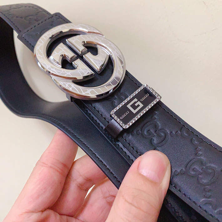 グッチ ベルト Gucci メンズ 両面 牛革 ベルト ステンレス 自動バックル 38mm 2522593 ブラック N品 グッチ ベルト メンズ アウトレット - 画像 (4)