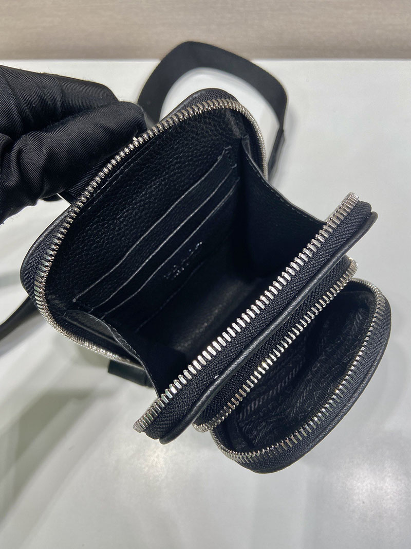 プラダ アウトレット PRADA レザー スマートフォンケース 2ZH195_2BBE_F0002 ブラック H品 プラダ スマホケース ショルダー - 画像 (3)