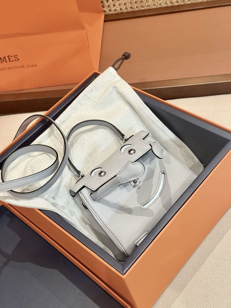 エルメスケリーバッグ定価 HERMES ケリードール パーソナル ブルーグラシエ/ブルーブリュム スイフト シルバー金具 2524154 - 画像 (7)