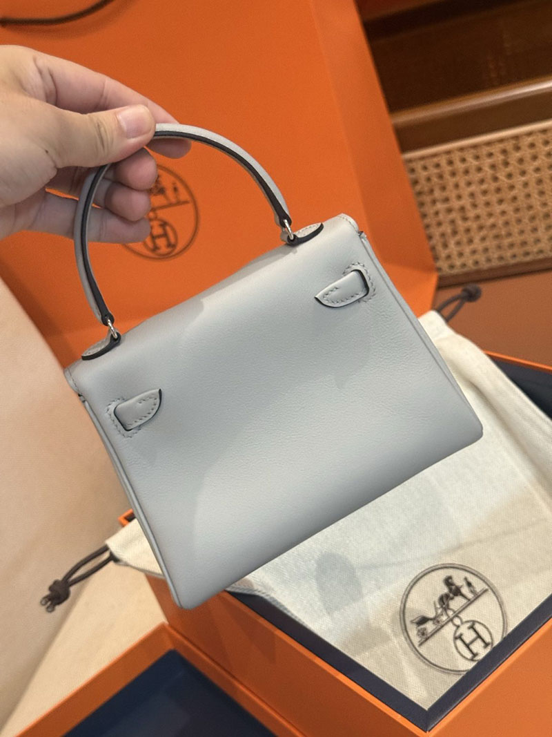 エルメスケリーバッグ定価 HERMES ケリードール パーソナル ブルーグラシエ/ブルーブリュム スイフト シルバー金具 2524154 - 画像 (6)