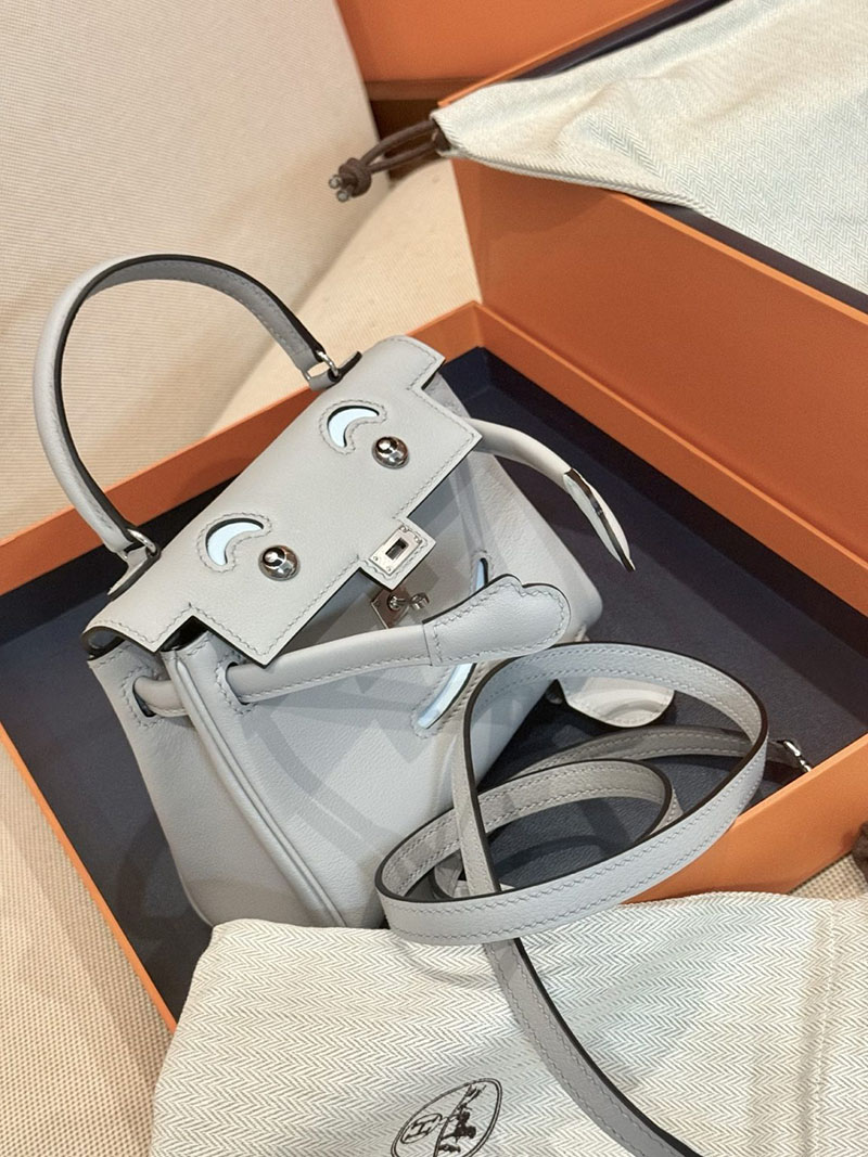 エルメスケリーバッグ定価 HERMES ケリードール パーソナル ブルーグラシエ/ブルーブリュム スイフト シルバー金具 2524154 - 画像 (3)