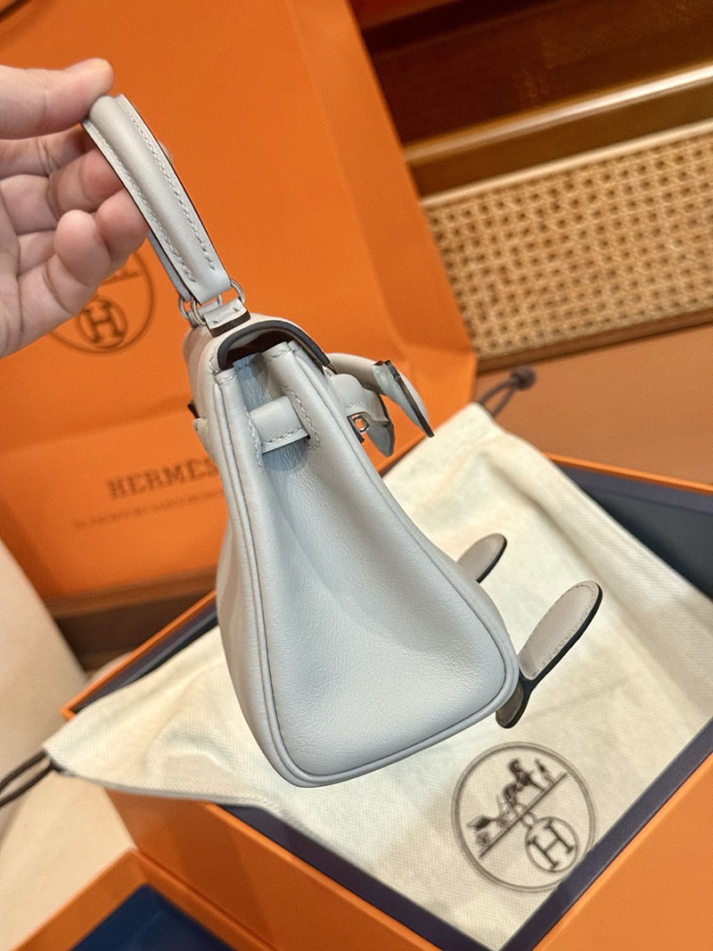 エルメスケリーバッグ定価 HERMES ケリードール パーソナル ブルーグラシエ/ブルーブリュム スイフト シルバー金具 2524154 - 画像 (12)