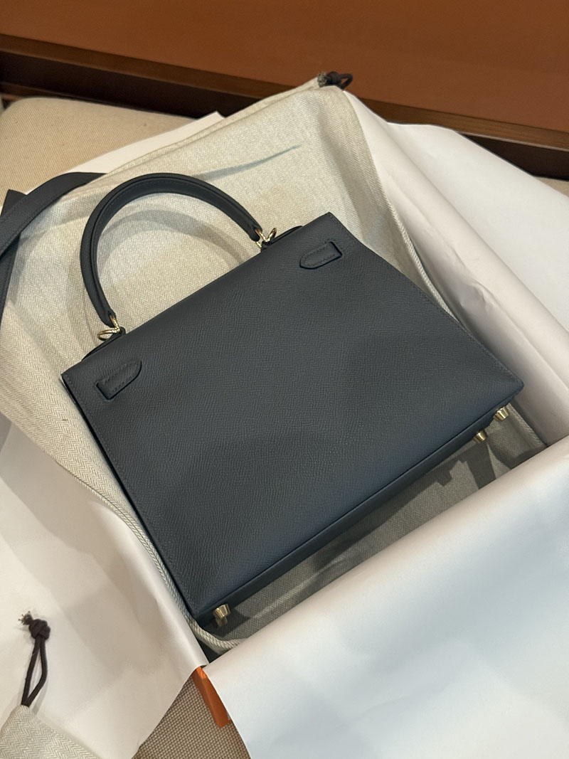 エルメスケリーバッグ定価 HERMES ケリー25 外縫い グリミスティ ヴォーエプソン ゴールド金具 2524183 - 画像 (9)